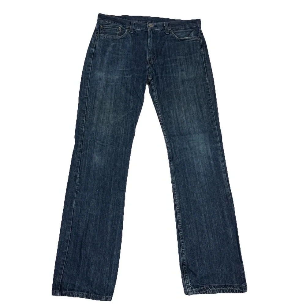 Levi's 527 Slim Bootcut Jeans Mens 33x34 Dark Wash Indigo Blue‎ Denim Red Tab